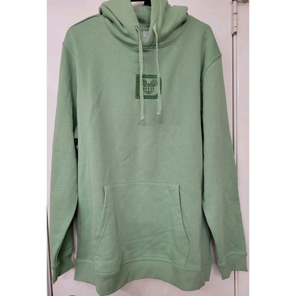 Disney Parks Castle Mickey Hoodie Sweatshirt Sage Green XL NWT Walt Disney World